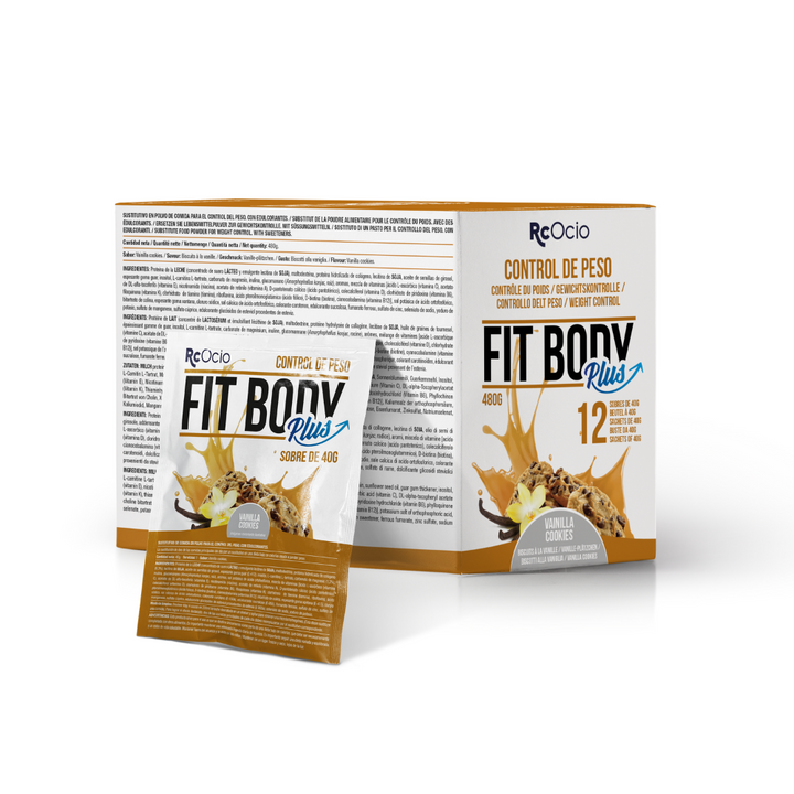 CAJA 12 SOBRES FIT BODY 480 gr | Batido sustitutivo de comida con proteina y Colágeno