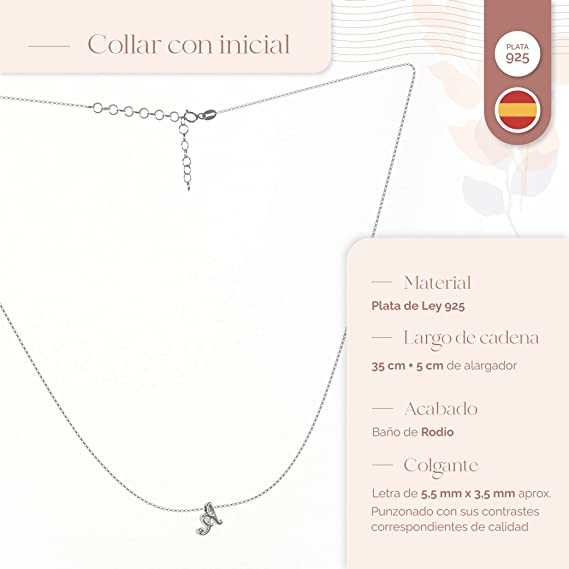 COLGANTE INICIALES EN PLATA DE LEY 925 CERTIFICADA