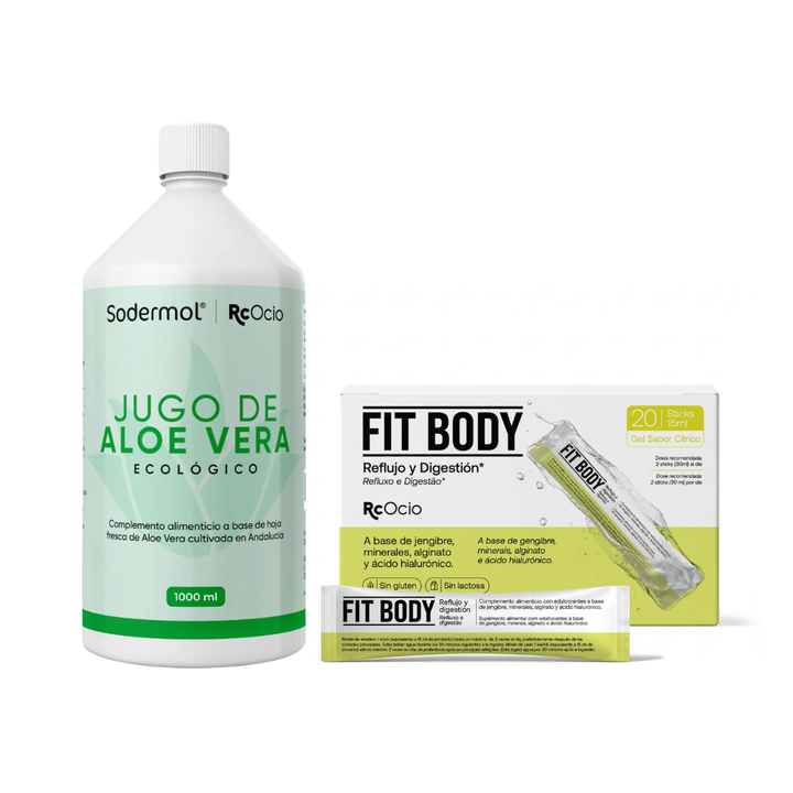 🌿 Pack Fitbody Digestivo + Aloe Vera Bebido -  Ardores - Reflujo - Digestiones pesadas - Nauseas