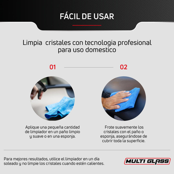 Limpiador de Cristales para Coche 3 en 1 (Multi Glass)