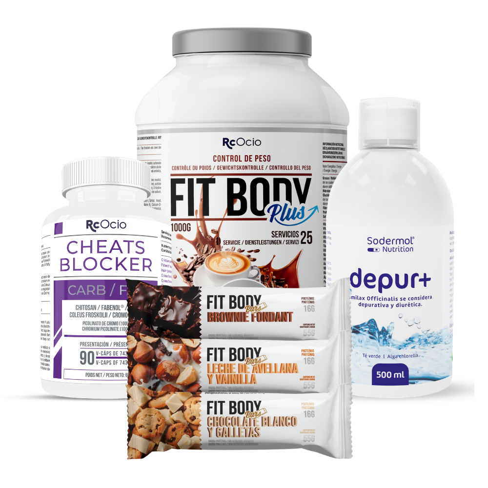 PACK Completo Adelgazamiento con 3 barritas FitBody Bars