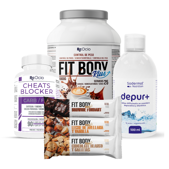 PACK Completo Adelgazamiento con 3 barritas FitBody Bars