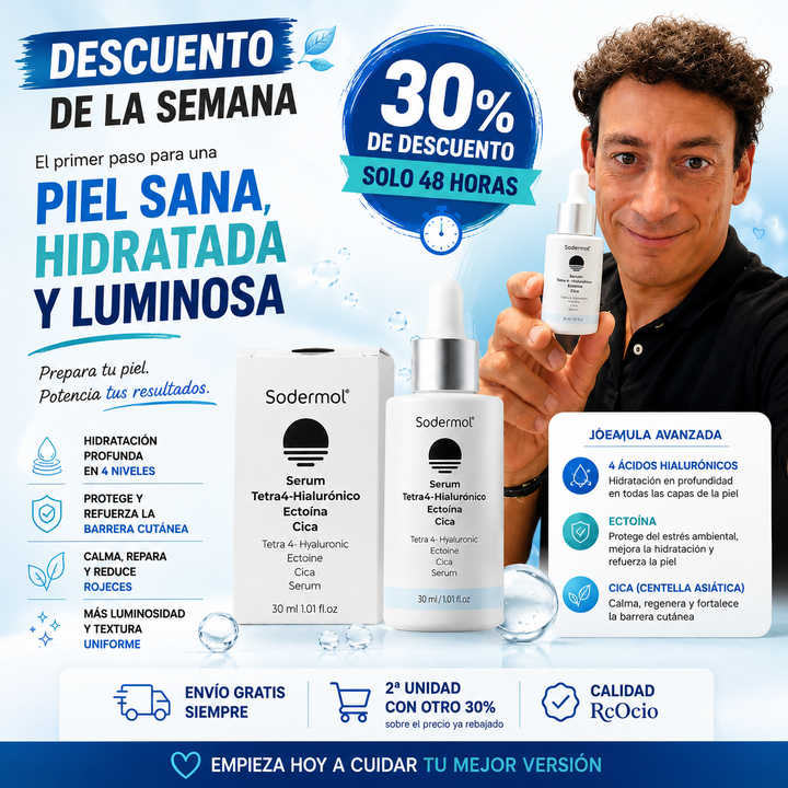🔥 DESCUENTO DE LA SEMANA | Tetra Sérum Hialurónico + Ectoína + Cica | -30% SOLO 48H