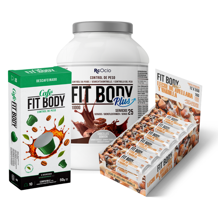 Pack FITBODY con caja de 12 barritas