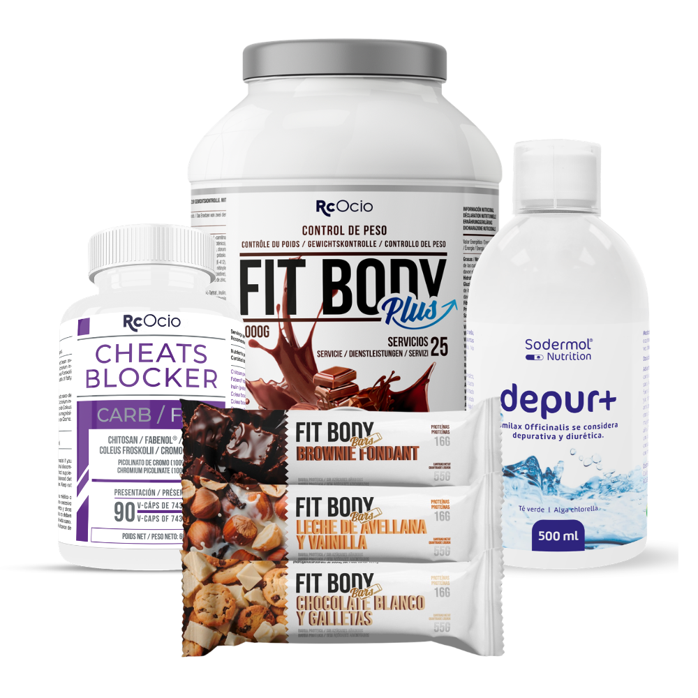 PACK Completo Adelgazamiento con 3 barritas FitBody Bars