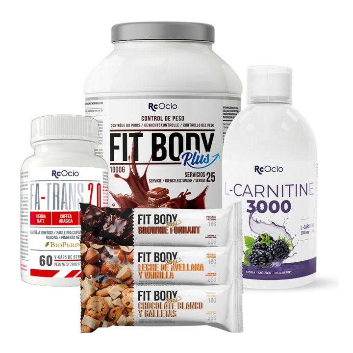 PACK Completo Adelgazamiento con 3 barritas FitBody Bars