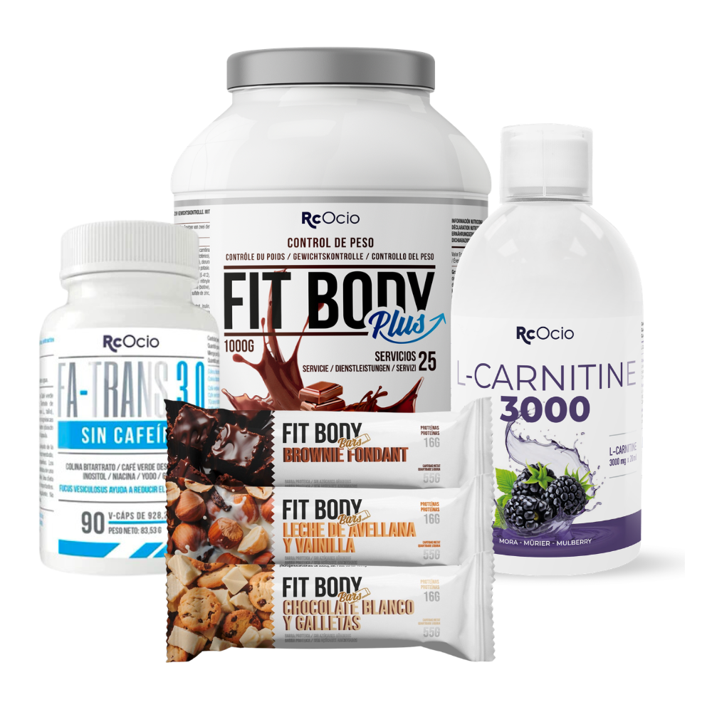 PACK Completo Adelgazamiento con 3 barritas FitBody Bars