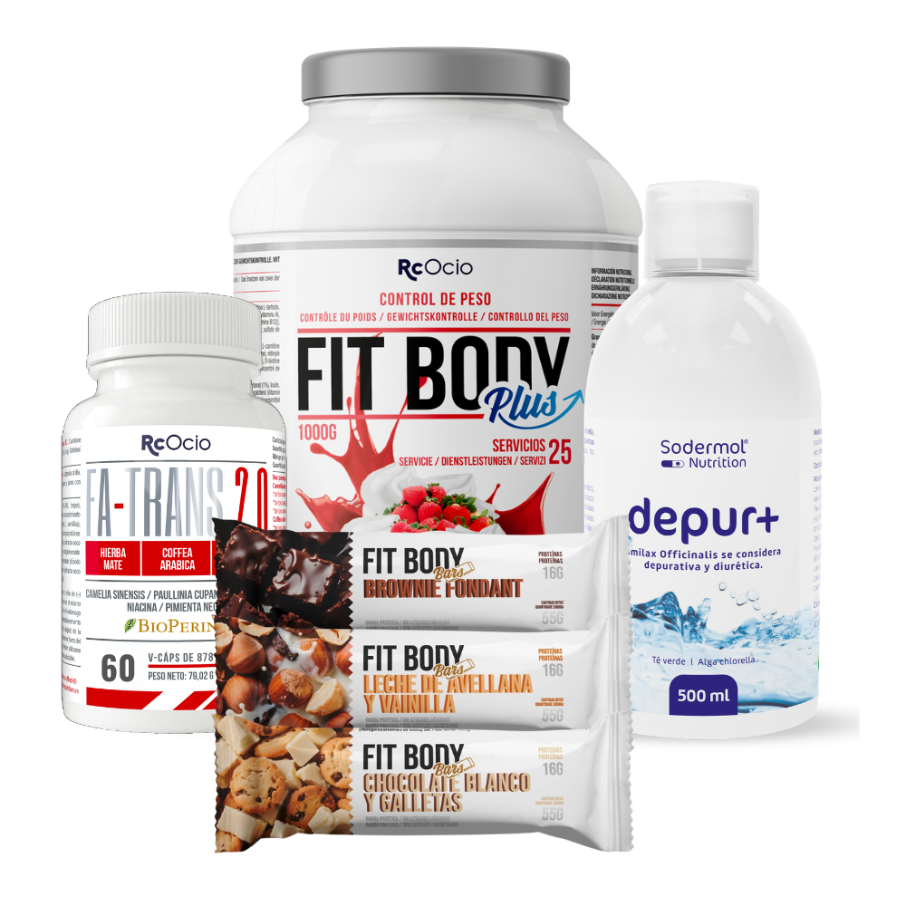 PACK Completo Adelgazamiento con 3 barritas FitBody Bars
