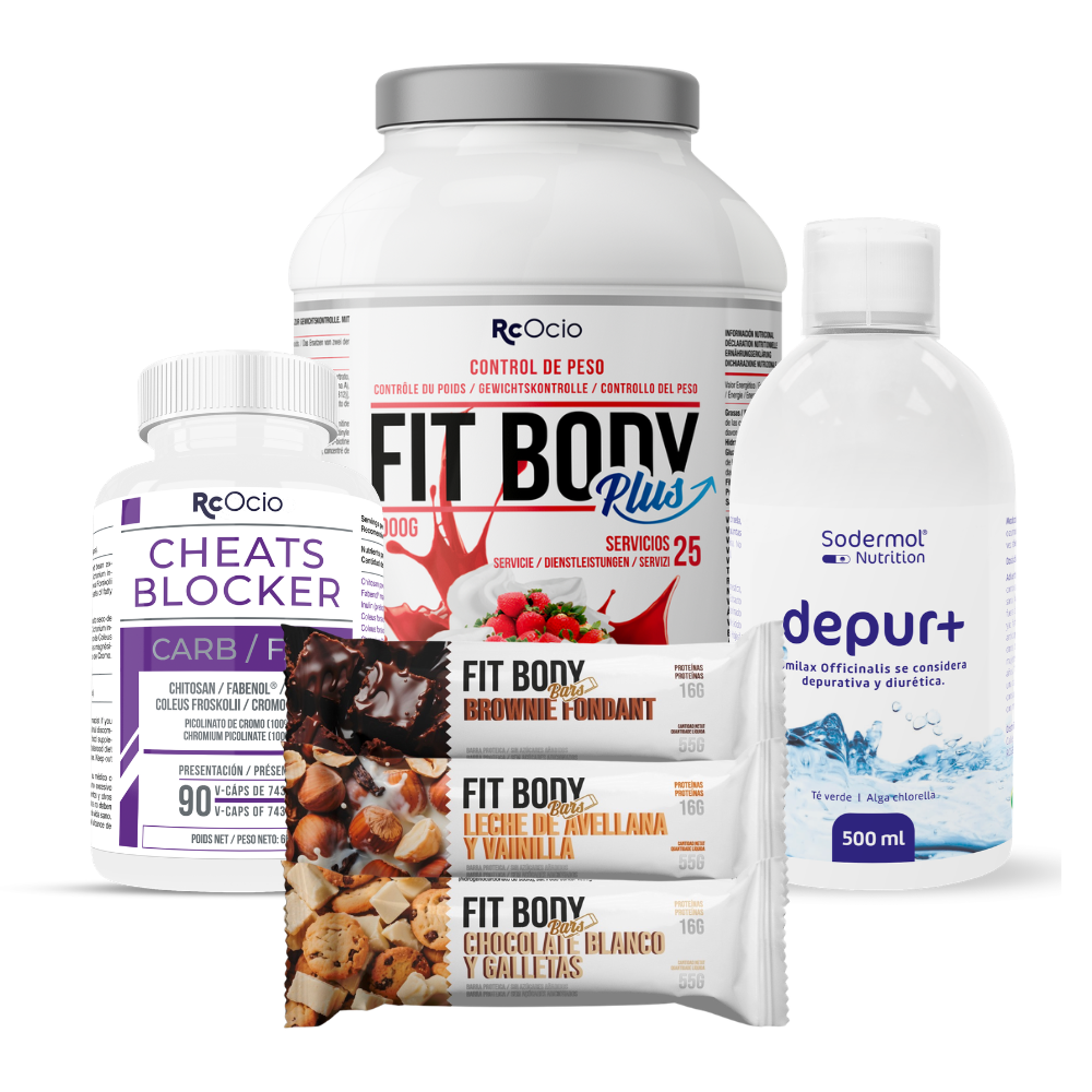 PACK Completo Adelgazamiento con 3 barritas FitBody Bars