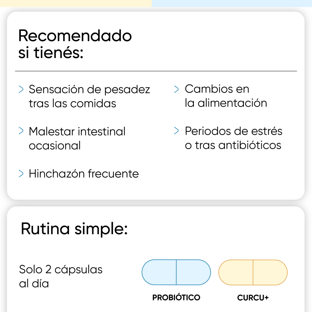 Pack antiinflamatorio digestivo: Curcu+  + Probiótico