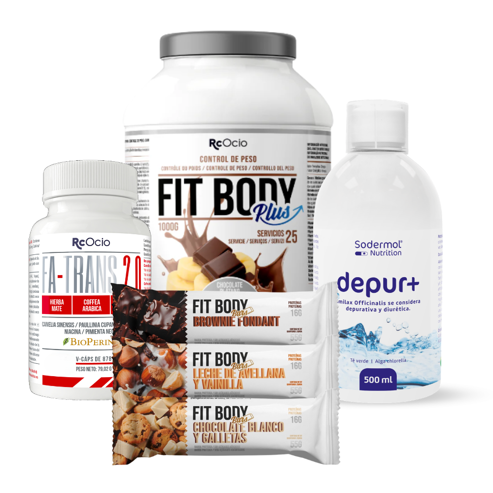 PACK Completo Adelgazamiento con 3 barritas FitBody Bars