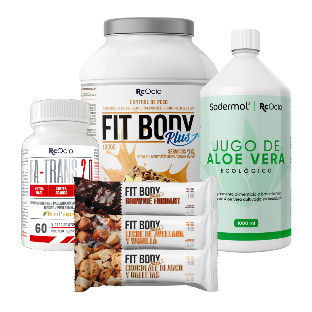 PACK Completo Adelgazamiento con 3 barritas FitBody Bars