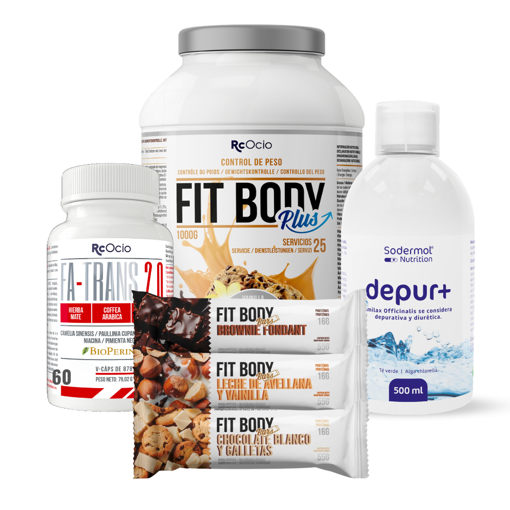 PACK Completo Adelgazamiento con 3 barritas FitBody Bars