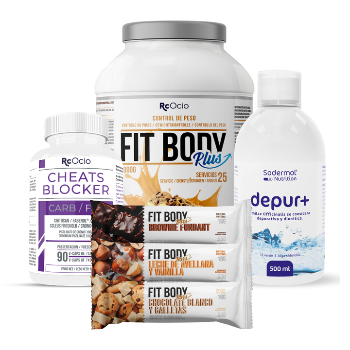 PACK Completo Adelgazamiento con 3 barritas FitBody Bars
