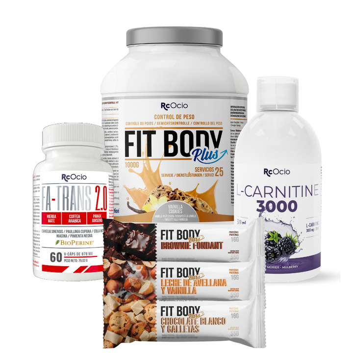PACK Completo Adelgazamiento con 3 barritas FitBody Bars
