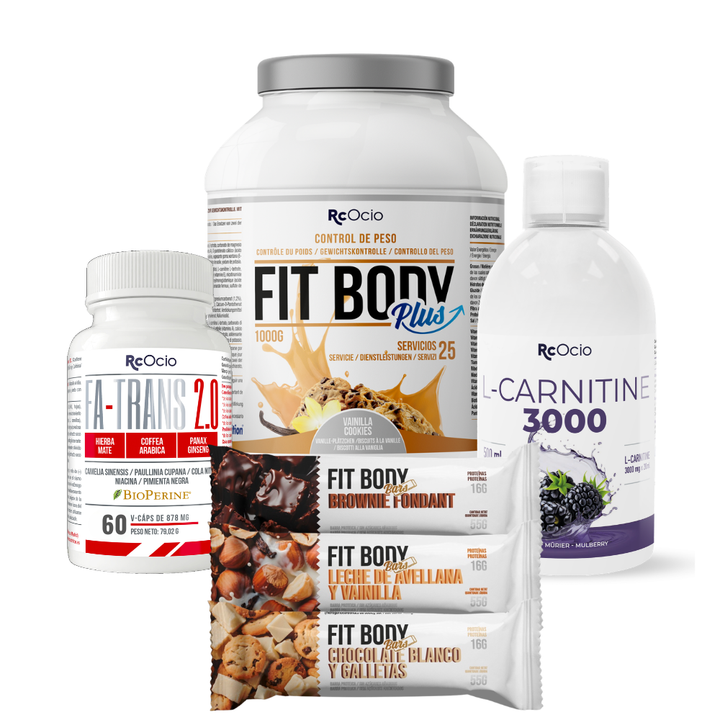 PACK Completo Adelgazamiento con 3 barritas FitBody Bars