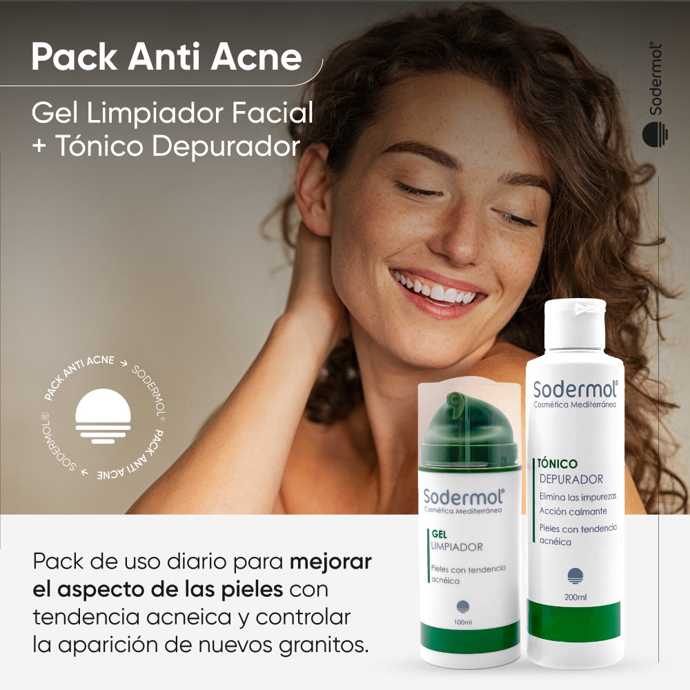 Pack Tratamiento Acné - Gel Limpiador Facial + Tonico Depurador Facial - Sodermol