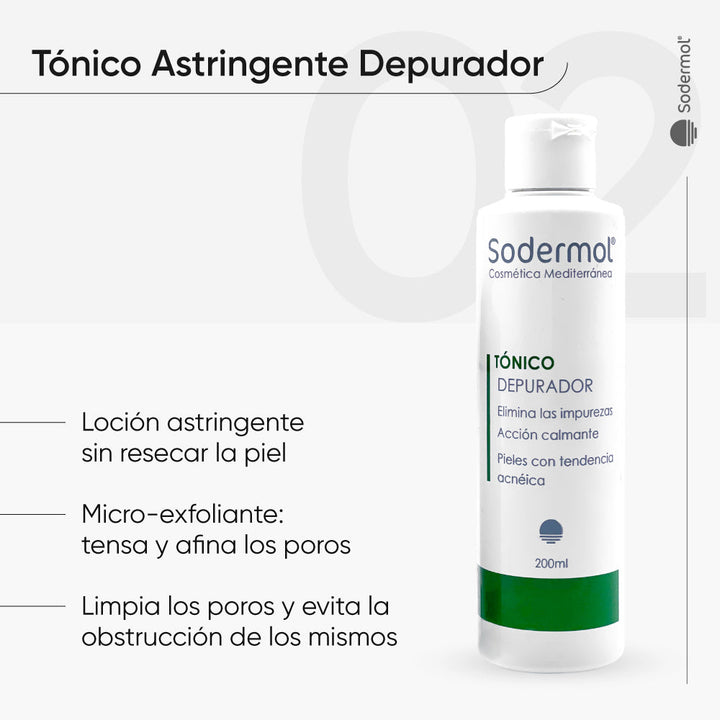 Pack Tratamiento Acné - Gel Limpiador Facial + Tonico Depurador Facial - Sodermol