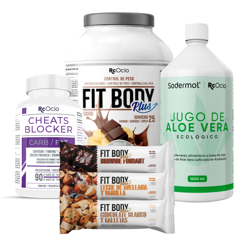 PACK Completo Adelgazamiento con 3 barritas FitBody Bars