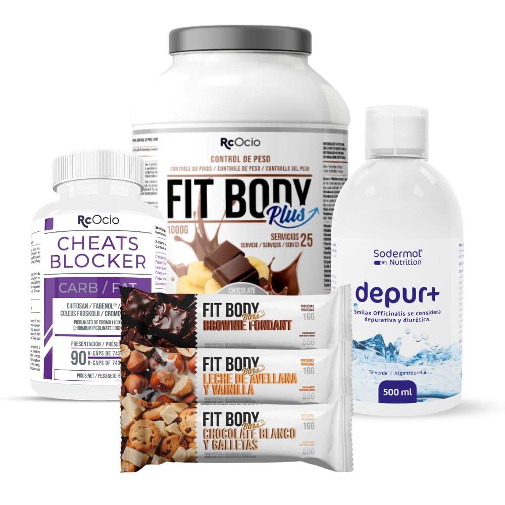 PACK Completo Adelgazamiento con 3 barritas FitBody Bars