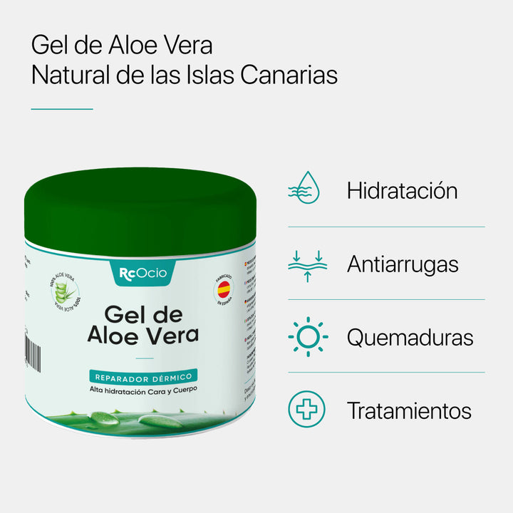 Gel Aloe vera 100% de Canarias crema hidratante natural 500 ml